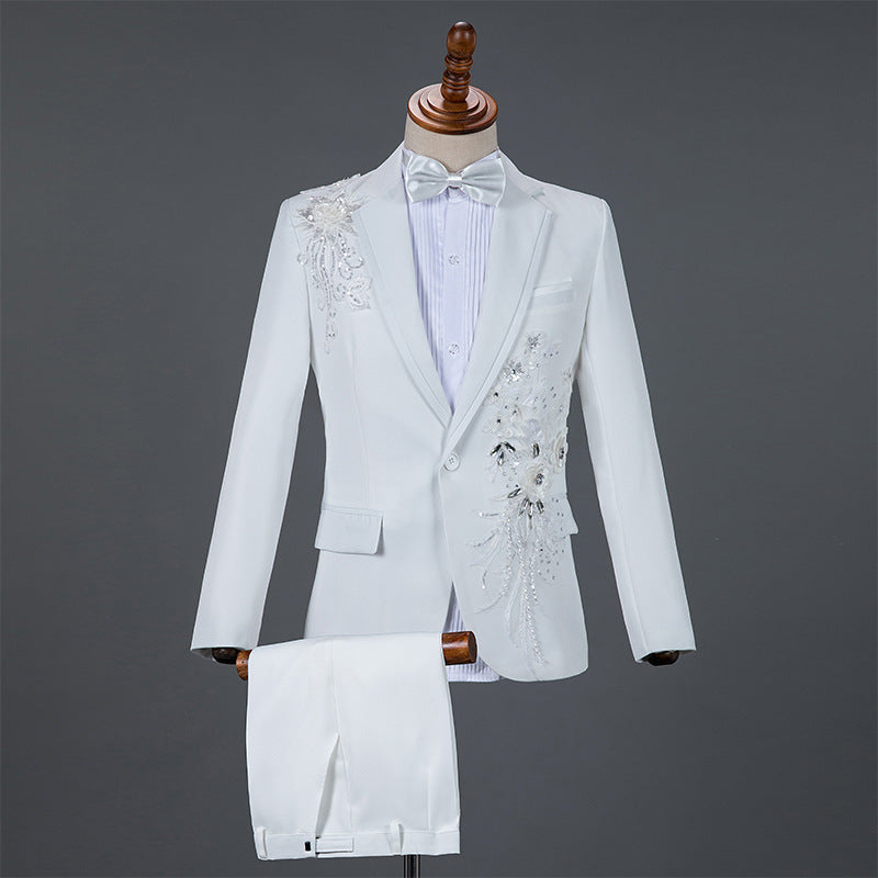 Performance Sequined Suit Suit Men's Dress
