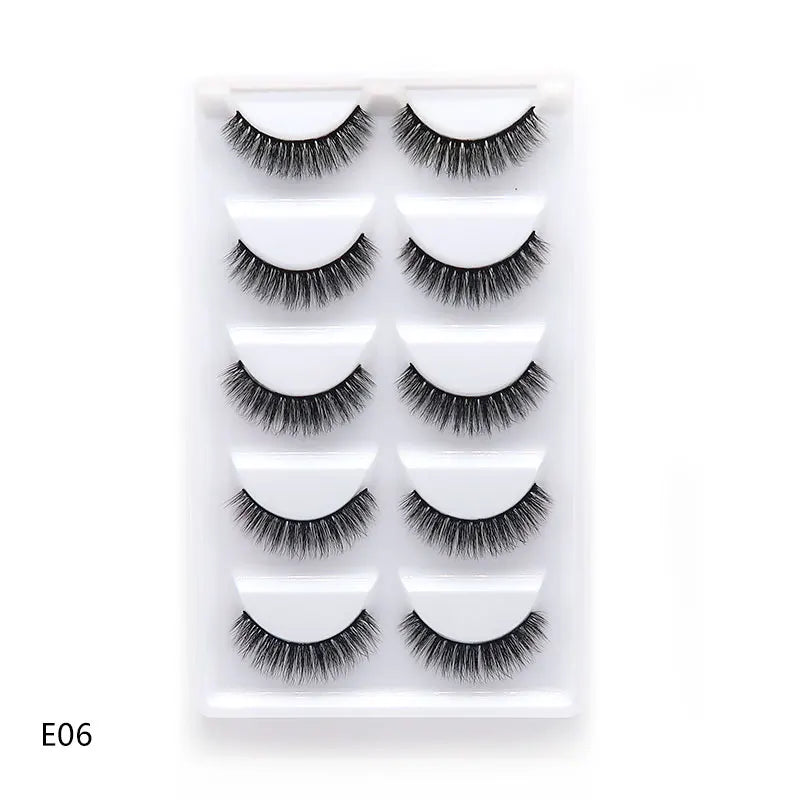 5 Pairs Multipack Faux 3D Mink Hair False Eyelashes Handmade Fluffy Long Lashes Nature Long Eye Makeup Tools Eye Lashes H13/S19