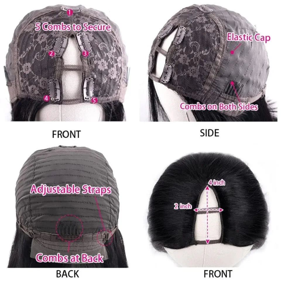 U V Part Wig Human Hair 100% Remy Raw Human Hair 32 34 Inch 250% No Glue Brazilian Loose Wavy V Part Human Hair Wigs for Women