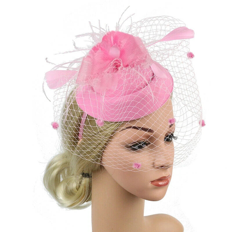 Handmade Large Women Feather Floral Hair Fascinator Hat Headband Accessories New Fedoras