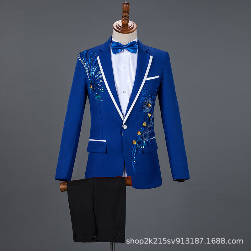 Performance Sequined Suit Suit Men's Dress