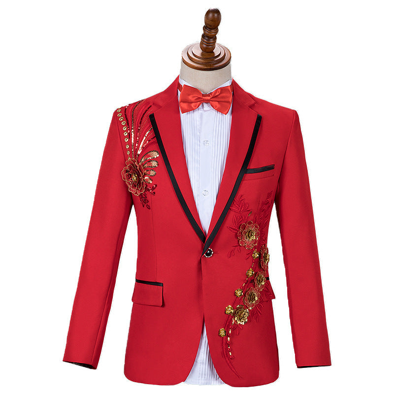 Performance Sequined Suit Suit Men's Dress