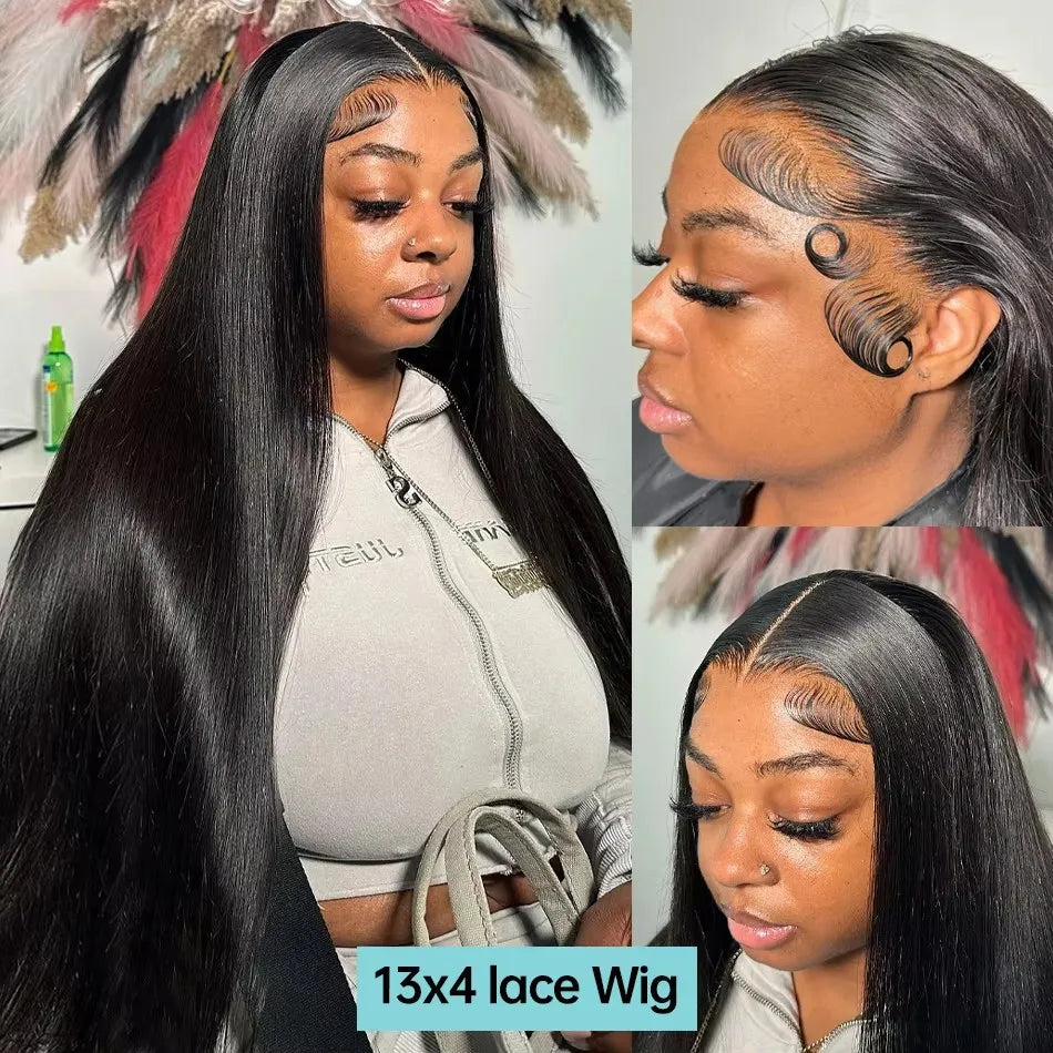 Mossily 300 Density Brazilian 30 40 Inch Bone Straight 13x4 13x6 HD Lace Front Human Hair Wigs Lace Frontal Wig 5x5 Glueless Wig