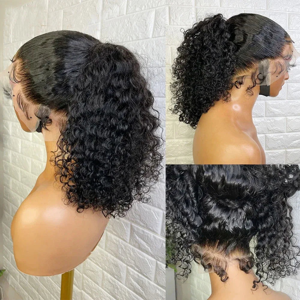250 Density 360 Full Hd Lace Front Human Hair Wig Pre Plucked 30 Inch Glueless Wig 13X6 Deep Curly Wave Frontal Wig Human Hair