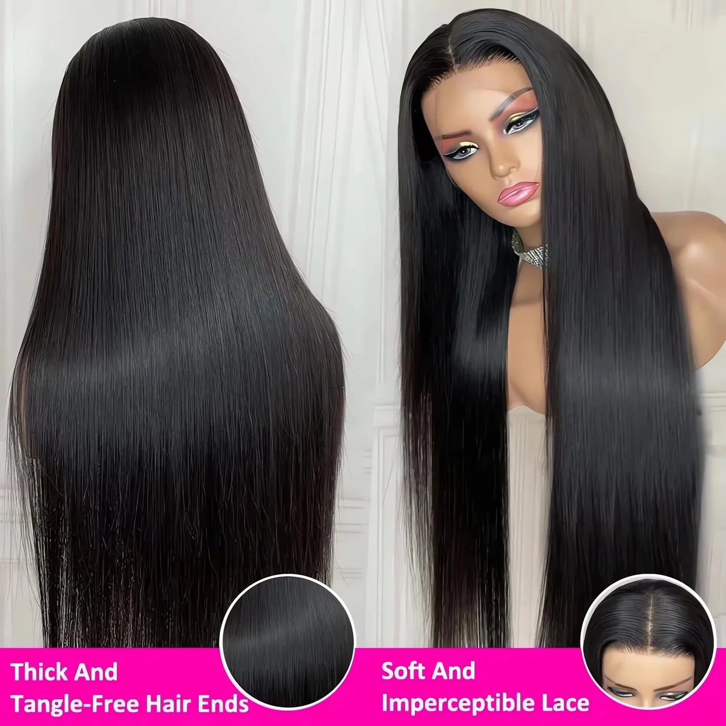 Mossily 300 Density Brazilian 30 40 Inch Bone Straight 13x4 13x6 HD Lace Front Human Hair Wigs Lace Frontal Wig 5x5 Glueless Wig