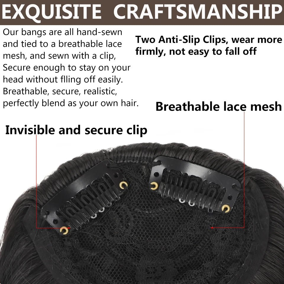 LUPU Synthetic Side Bangs Hair Extensions Clip In Side Bangs Fake Fringe Hairpiece High Temperature Black Blonde False Hair