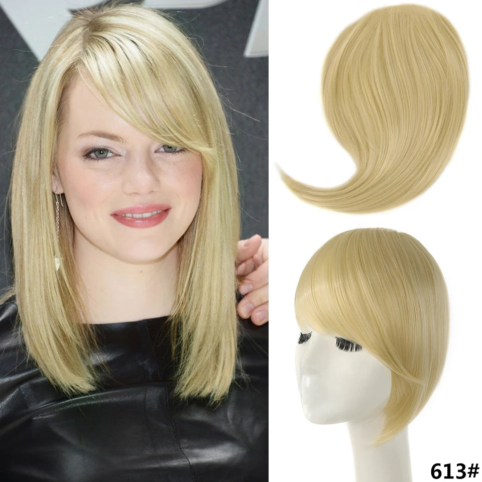 LUPU Synthetic Side Bangs Hair Extensions Clip In Side Bangs Fake Fringe Hairpiece High Temperature Black Blonde False Hair