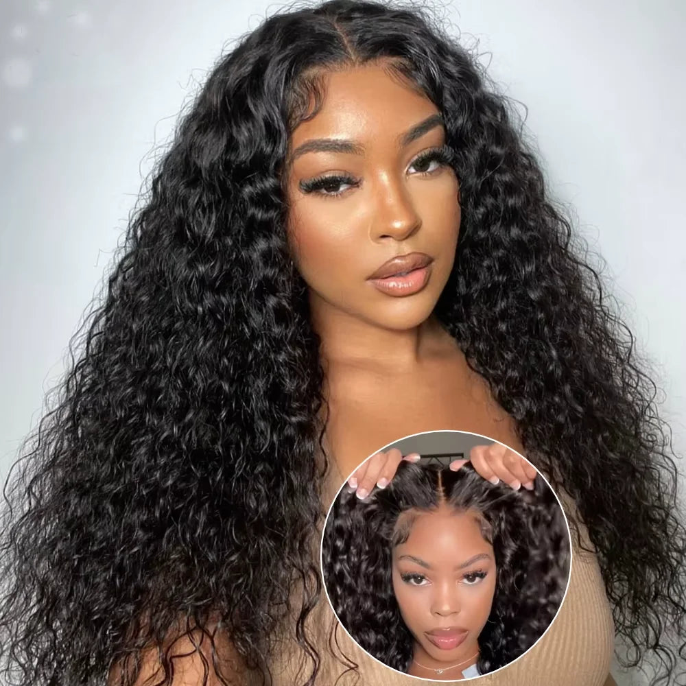 250% Deep Wave Glueless Wig Pre Cut Pre Bleached 5x5 Lace Wear Go Glueless Wig For Women 100% Human Hair Natural Color