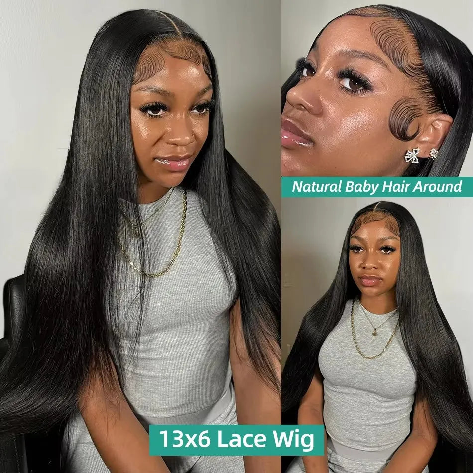 Mossily 300 Density Brazilian 30 40 Inch Bone Straight 13x4 13x6 HD Lace Front Human Hair Wigs Lace Frontal Wig 5x5 Glueless Wig