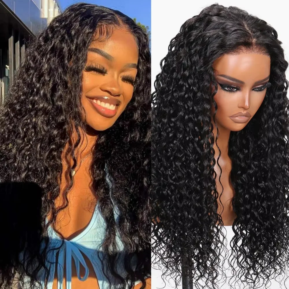 250% Deep Wave Glueless Wig Pre Cut Pre Bleached 5x5 Lace Wear Go Glueless Wig For Women 100% Human Hair Natural Color
