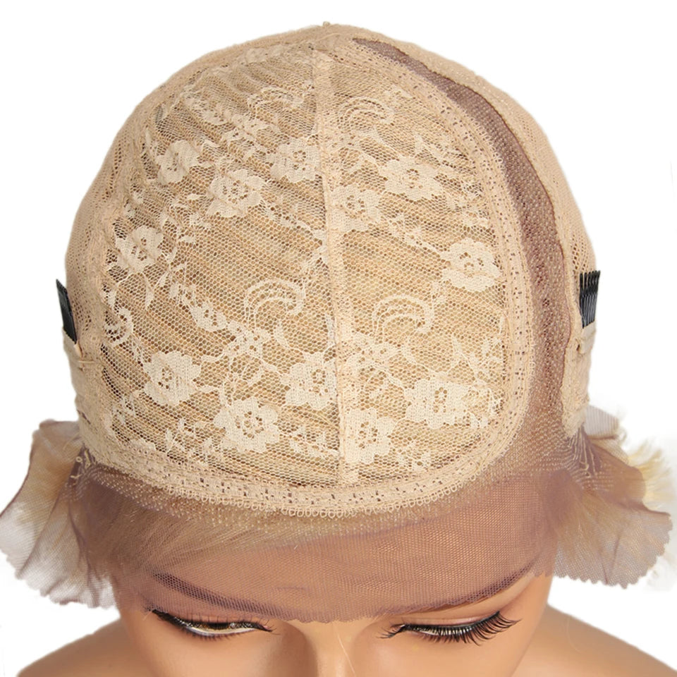 Lekker Wear to go Short Pixie Cut 13X6x1 Part Lace Front Human Hair Wigs For Women Glueless Brazilian Remy Hair Colored Bob Wigs