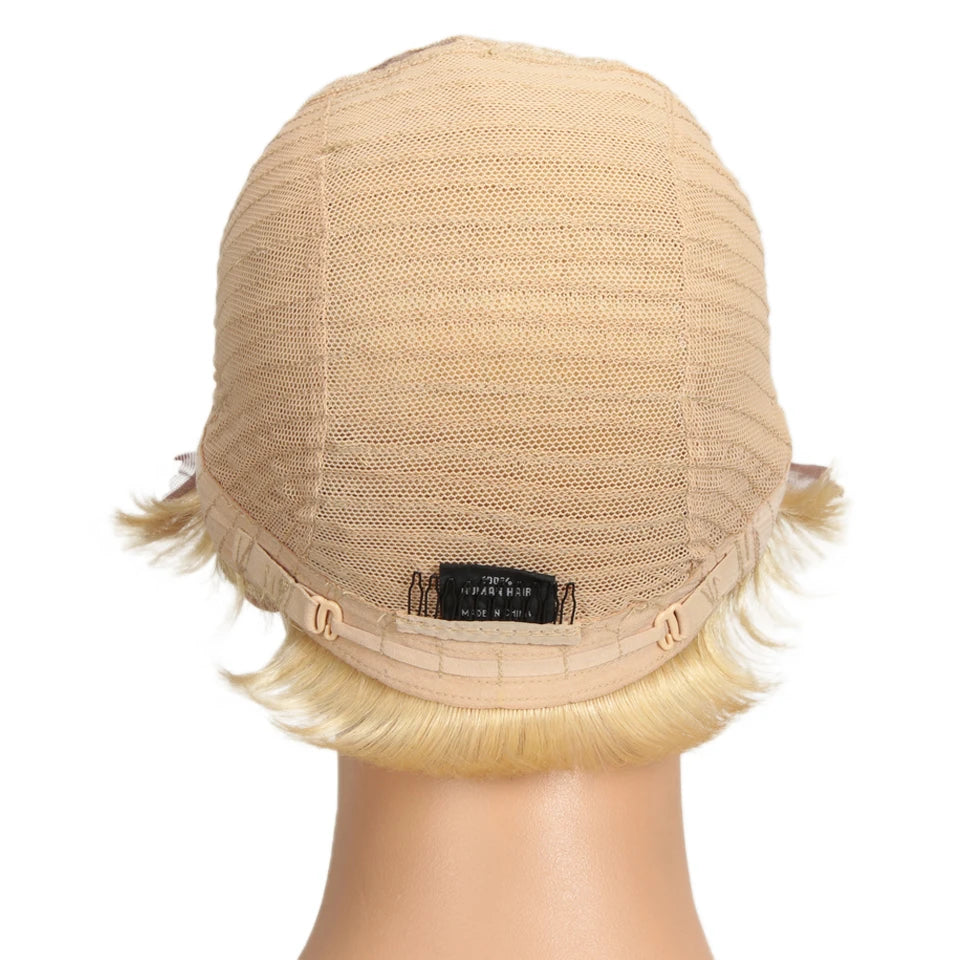 Lekker Wear to go Short Pixie Cut 13X6x1 Part Lace Front Human Hair Wigs For Women Glueless Brazilian Remy Hair Colored Bob Wigs