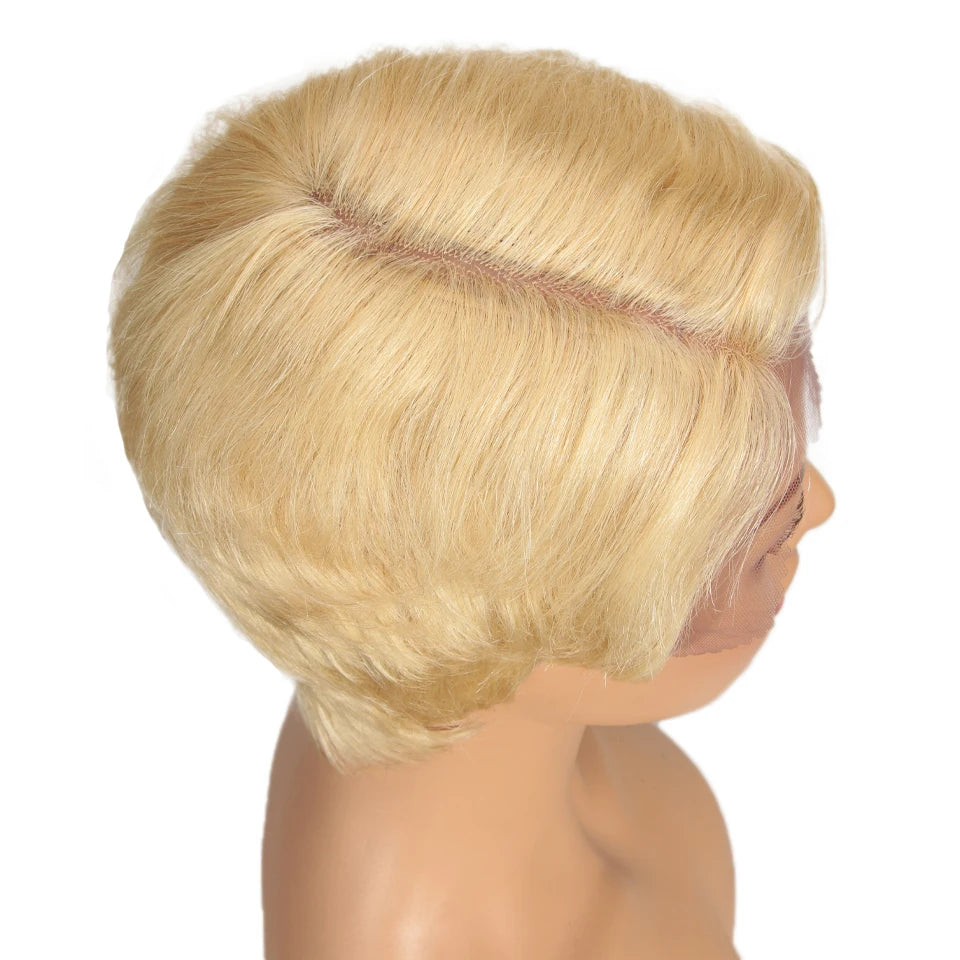 Lekker Wear to go Short Pixie Cut 13X6x1 Part Lace Front Human Hair Wigs For Women Glueless Brazilian Remy Hair Colored Bob Wigs