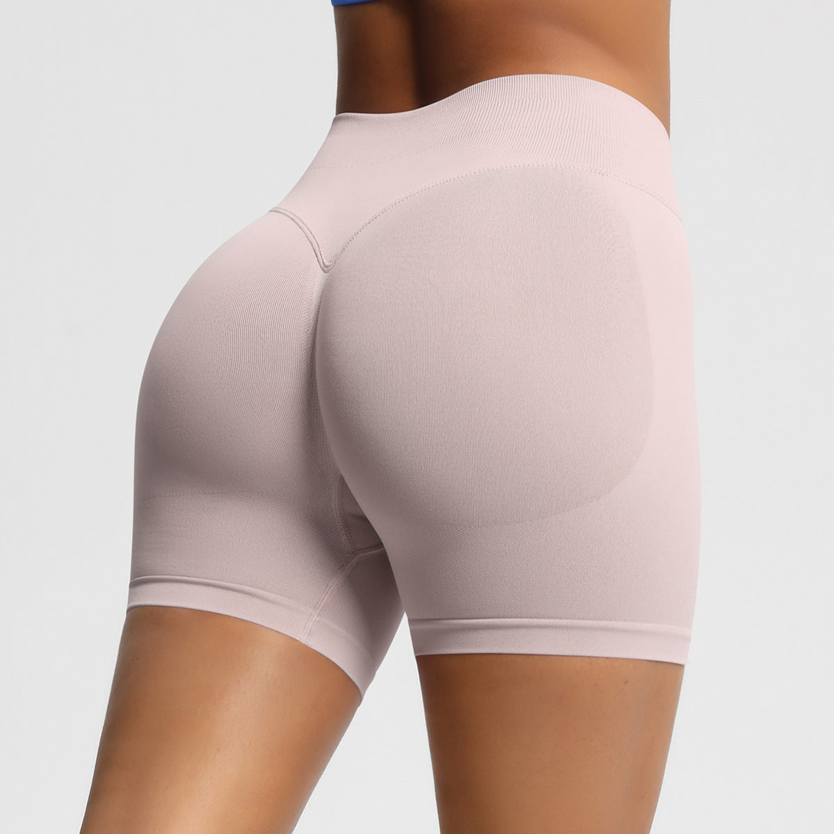 Seamless Three-section Waist Fitness Shorts Women's High Top Sports Yoga Shorts