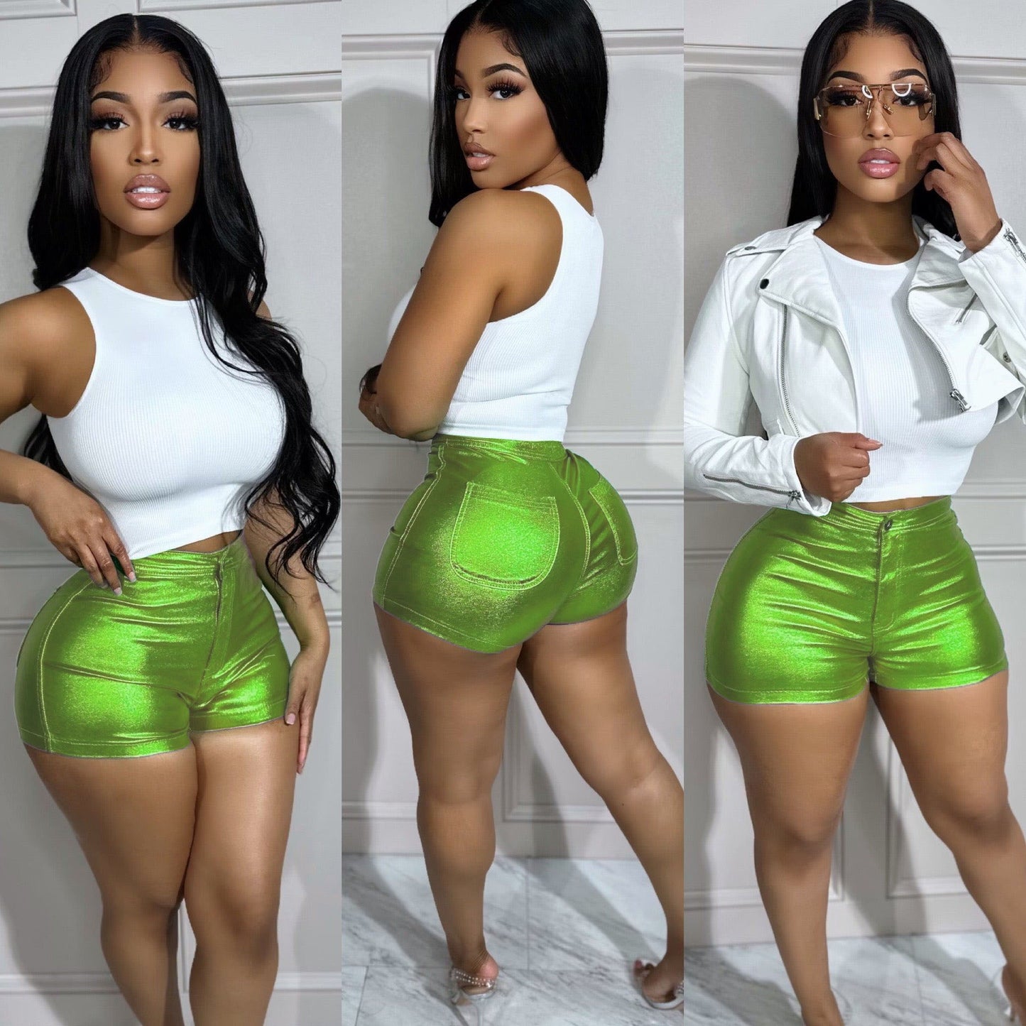 New Women's Metallic Candy-colored Shorts