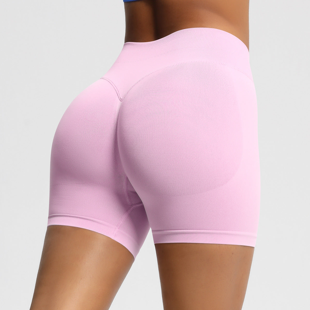 Seamless Three-section Waist Fitness Shorts Women's High Top Sports Yoga Shorts