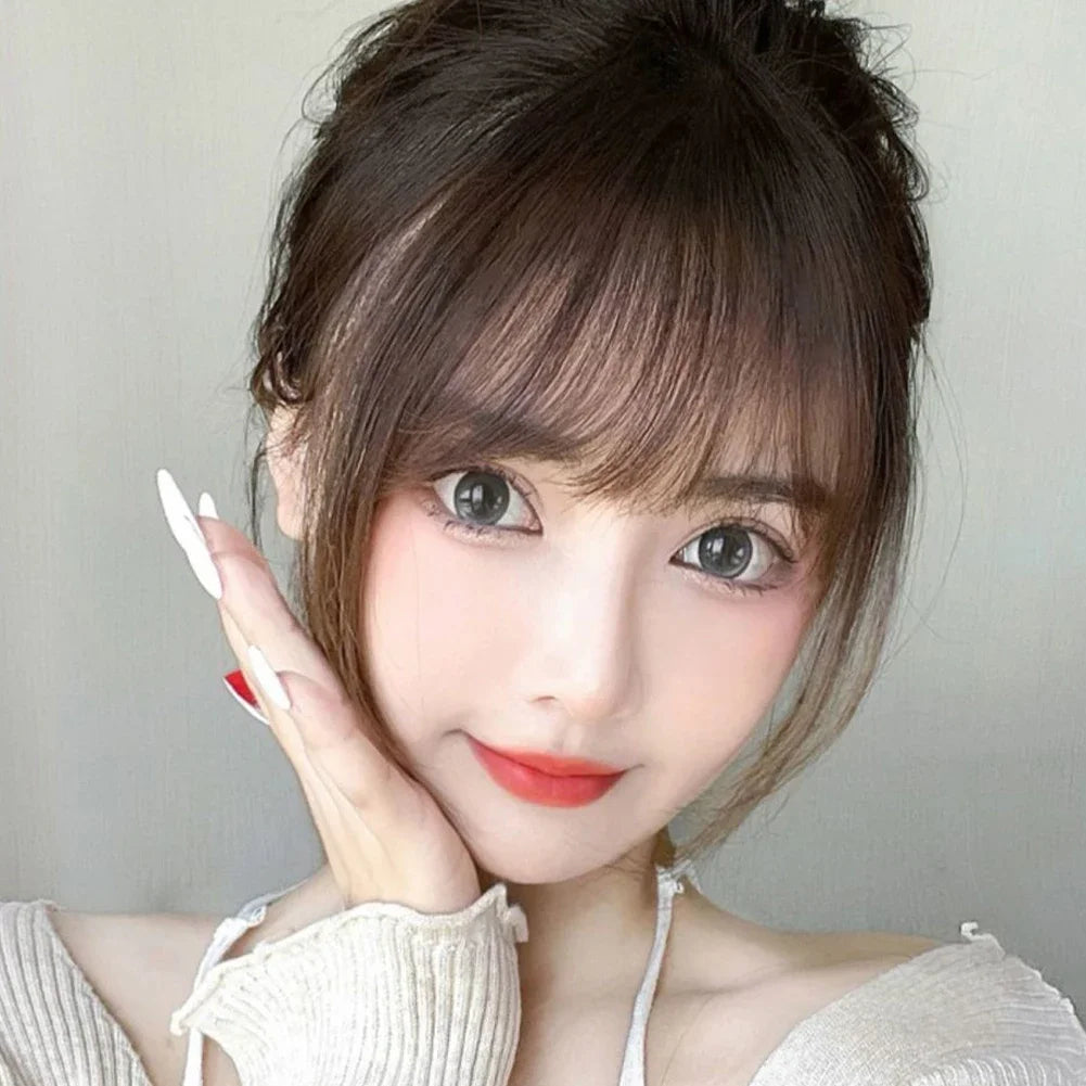 Fake Air Bangs Hair Clip-In Extension Synthetic Hair Fake Fringe Natural False Hairpiece Women Clip in Bangs Hair Styling Tools