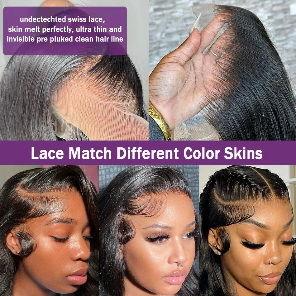 30 inch 7x6 100% glueless wigs human hair Brazilian Body Wave 13x6 hd transparent closure lace front wig human hair 250Density