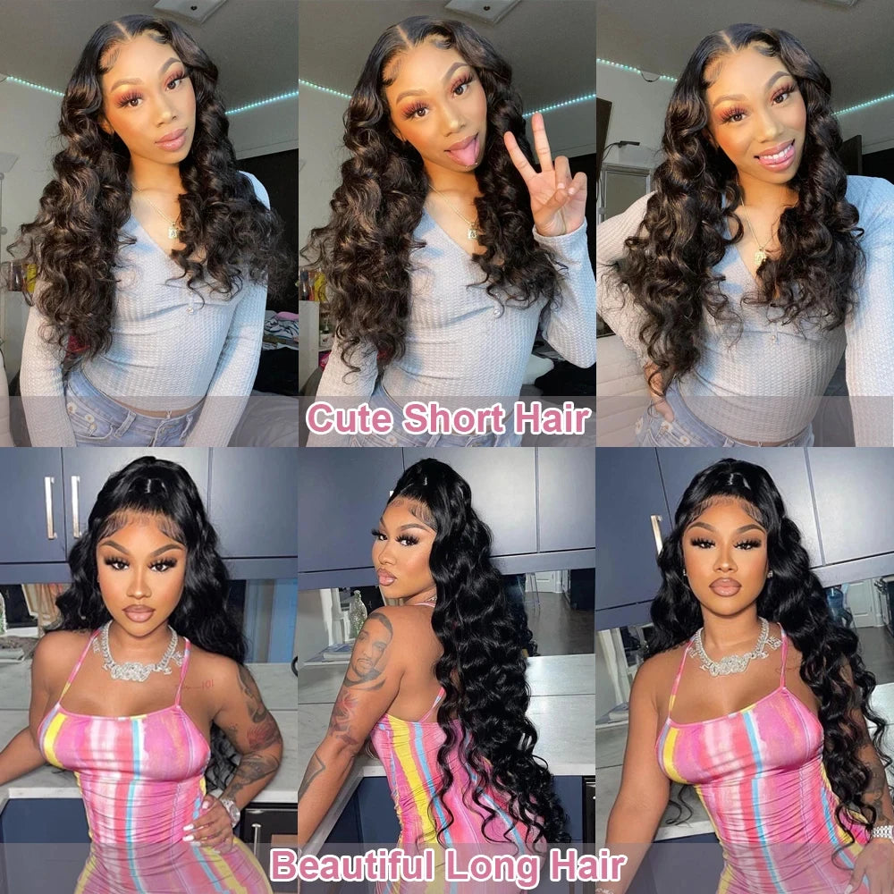 Loose Wave 250 Density 13x6 HD Lace Frontal Wigs Loose Waves Wig Human Hair Brazilian Loose Deep Wave 30 40 inch Wigs