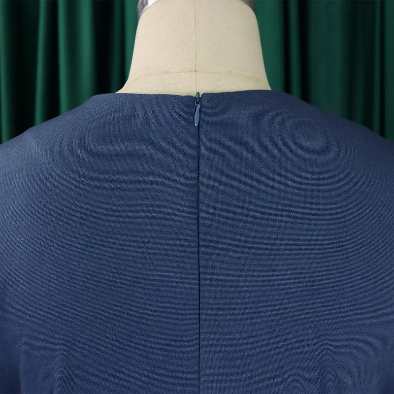 2025 Elegant Church Dresses for Women 3/4 Sleeve A Line With Waist Belt Classy Modest African Female Gowns Office Ladies Event