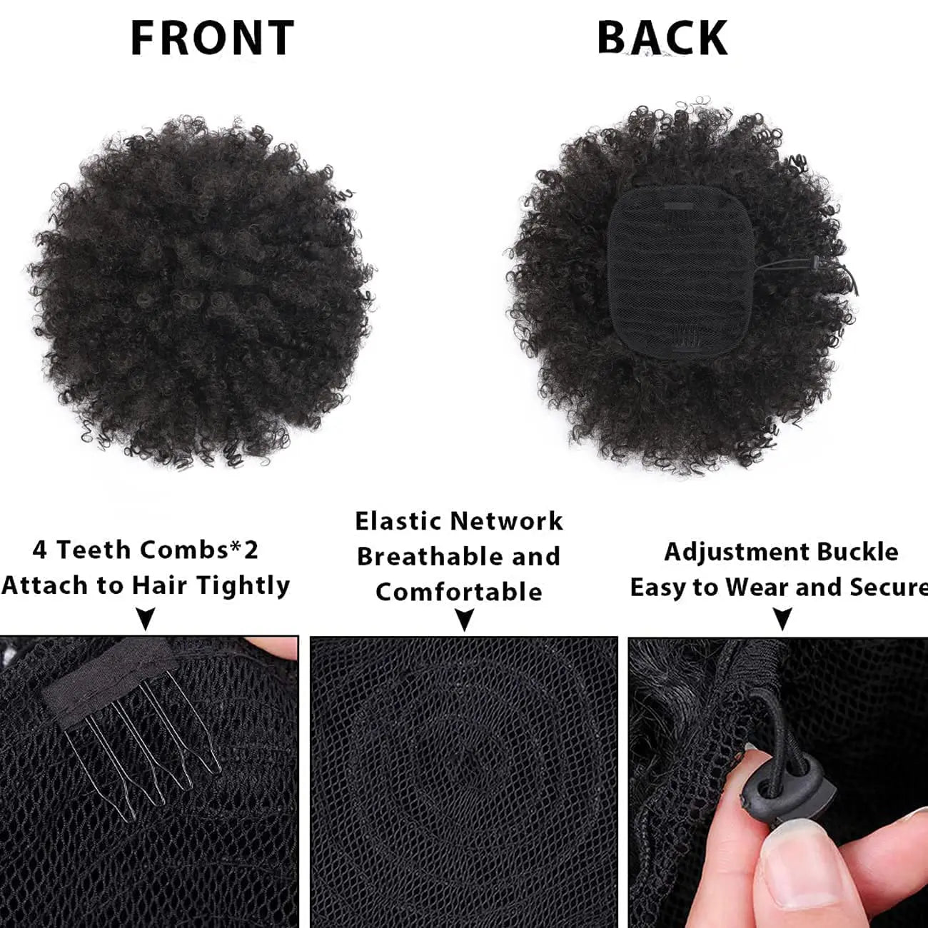 Afro Puff Drawstring Ponytail for Black Women Short Kinky Curly Afro Ponytail Synthetic Hair Puffs Afro Bun Ponytail