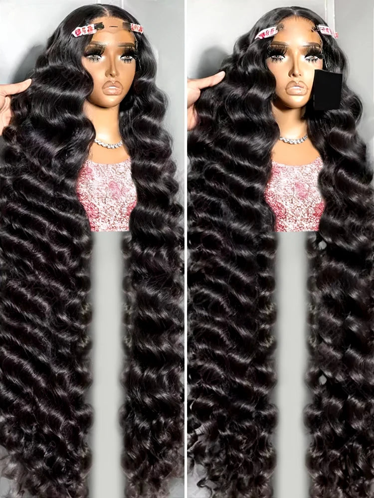 30 40 Inch Loose Deep Wave 13x6 HD Lace Frontal Human Hair Wig Transparent Curly 13x4 360 Human Hair Lace Front Wigs For Women