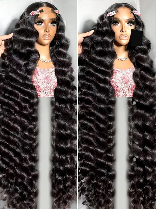 30 40 Inch Loose Deep Wave 13x6 HD Lace Frontal Human Hair Wig Transparent Curly 13x4 360 Human Hair Lace Front Wigs For Women