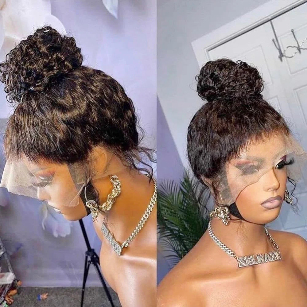 250 Density 360 Full Hd Lace Front Human Hair Wig Pre Plucked 30 Inch Glueless Wig 13X6 Deep Curly Wave Frontal Wig Human Hair