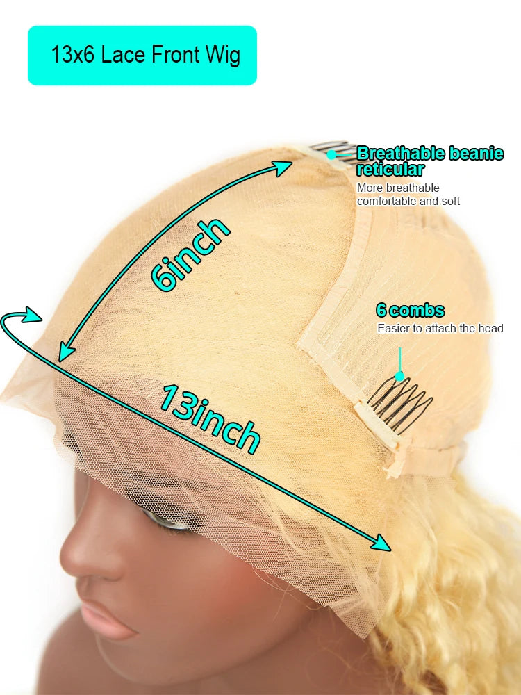 42 Inches 613 Honey Blonde 13x6 HD Transparen Body Wave Lace Frontal Human Hair Wig Colored Human Hair Lace Front Wig For Women