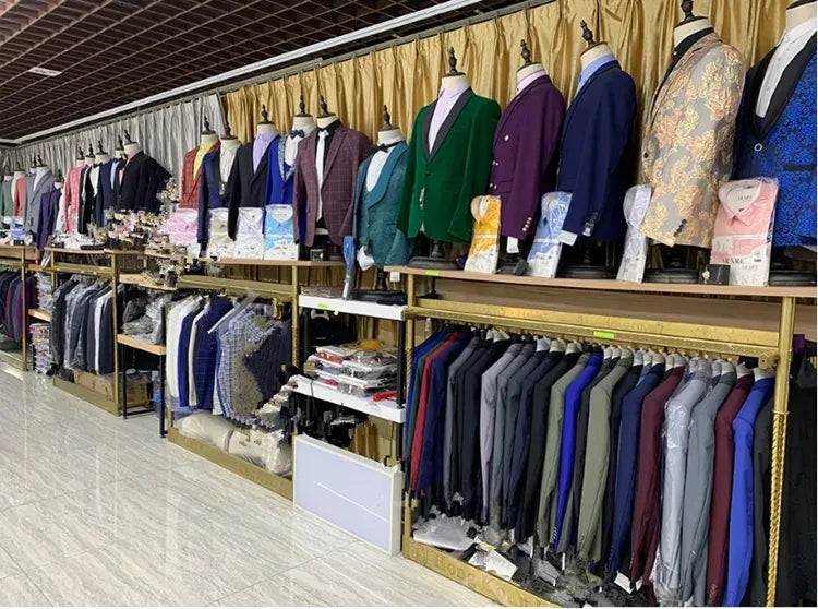 Men High Quality Wedding Jacquard Suits Fashion Male Business Social Dance Party Dress Blazers and Pant with Vest