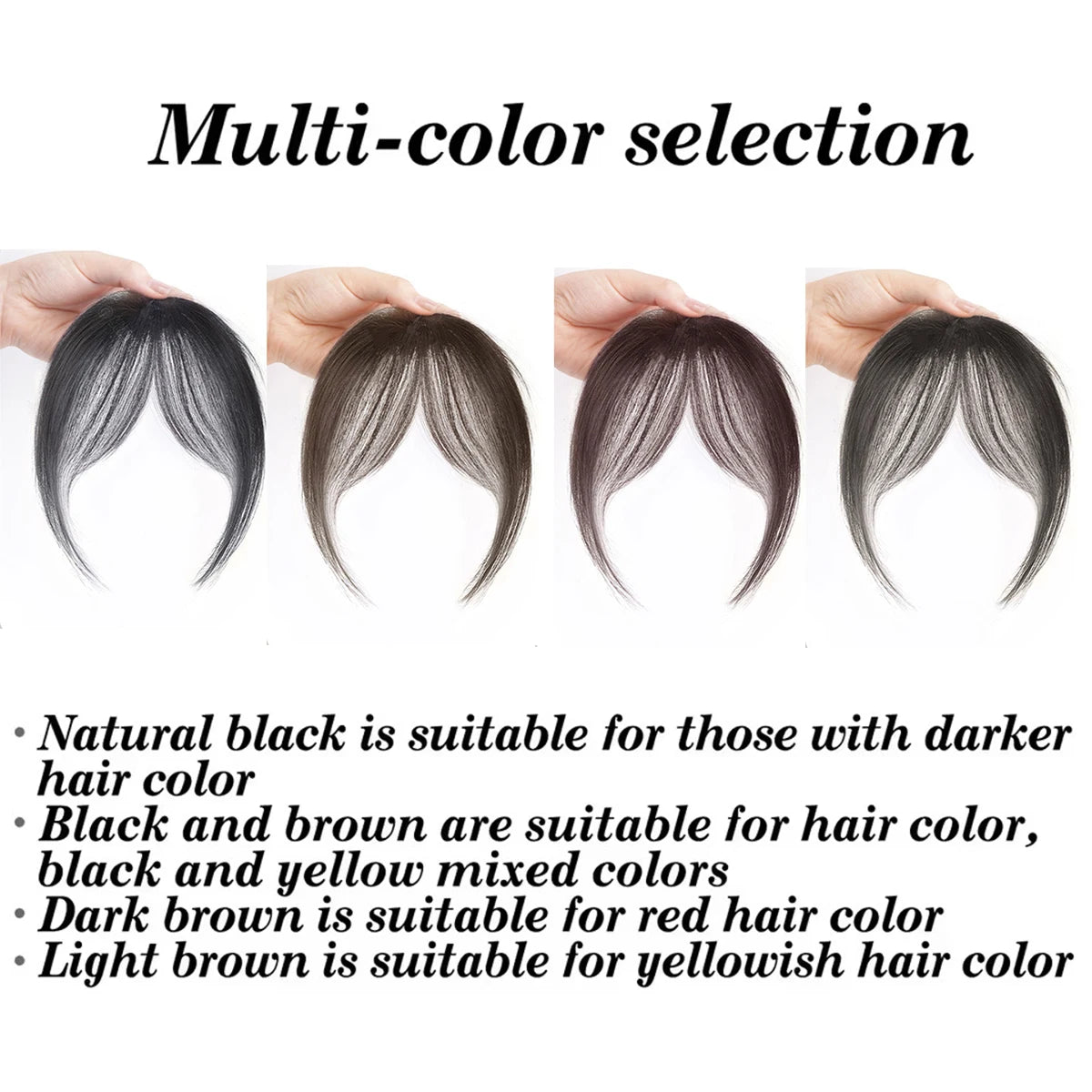Synthetic Invisible Closure Bang Middle Part Fake Bangs Fringe Topper Hairpiece Clip-In Bang Extension Hairpiece Women
