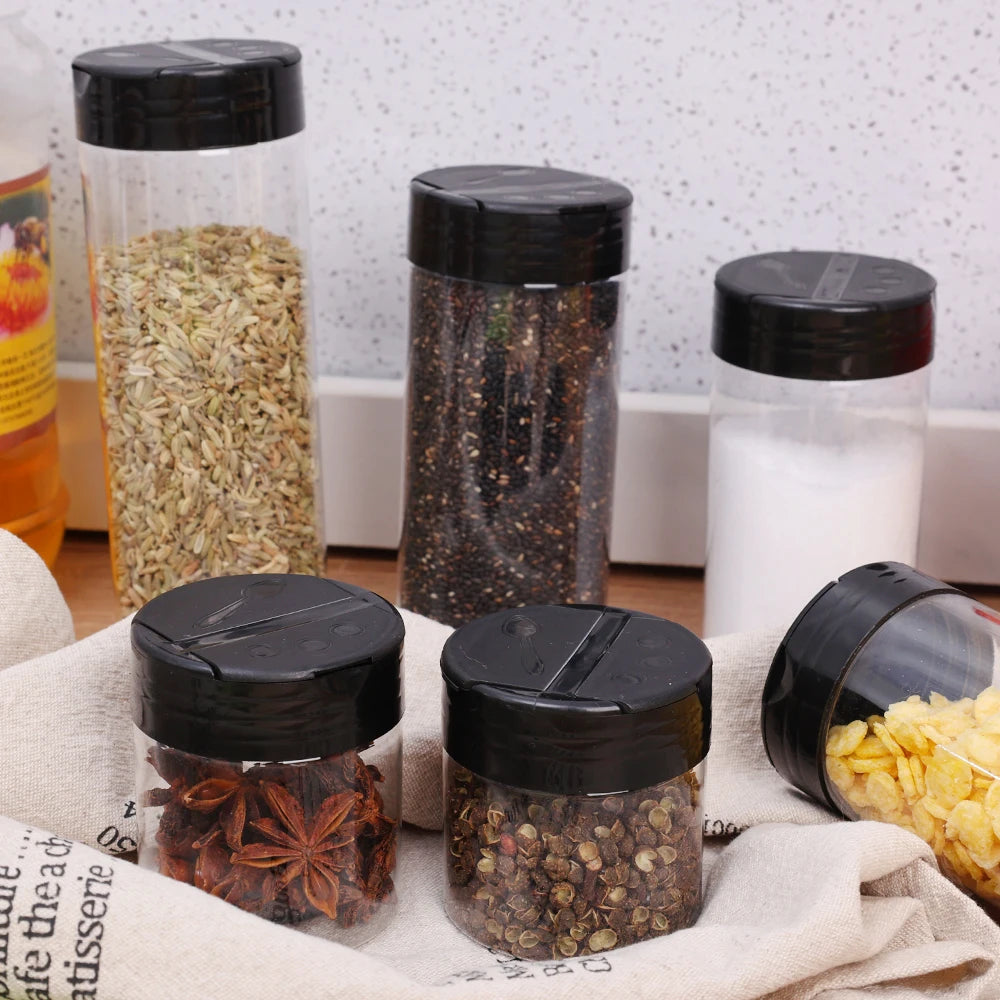 24-1PCS Transparent Seasoning Jars Reusable Large Empty Spice Condiment Storage Bottles Season Powder Containers Box For Kitchen