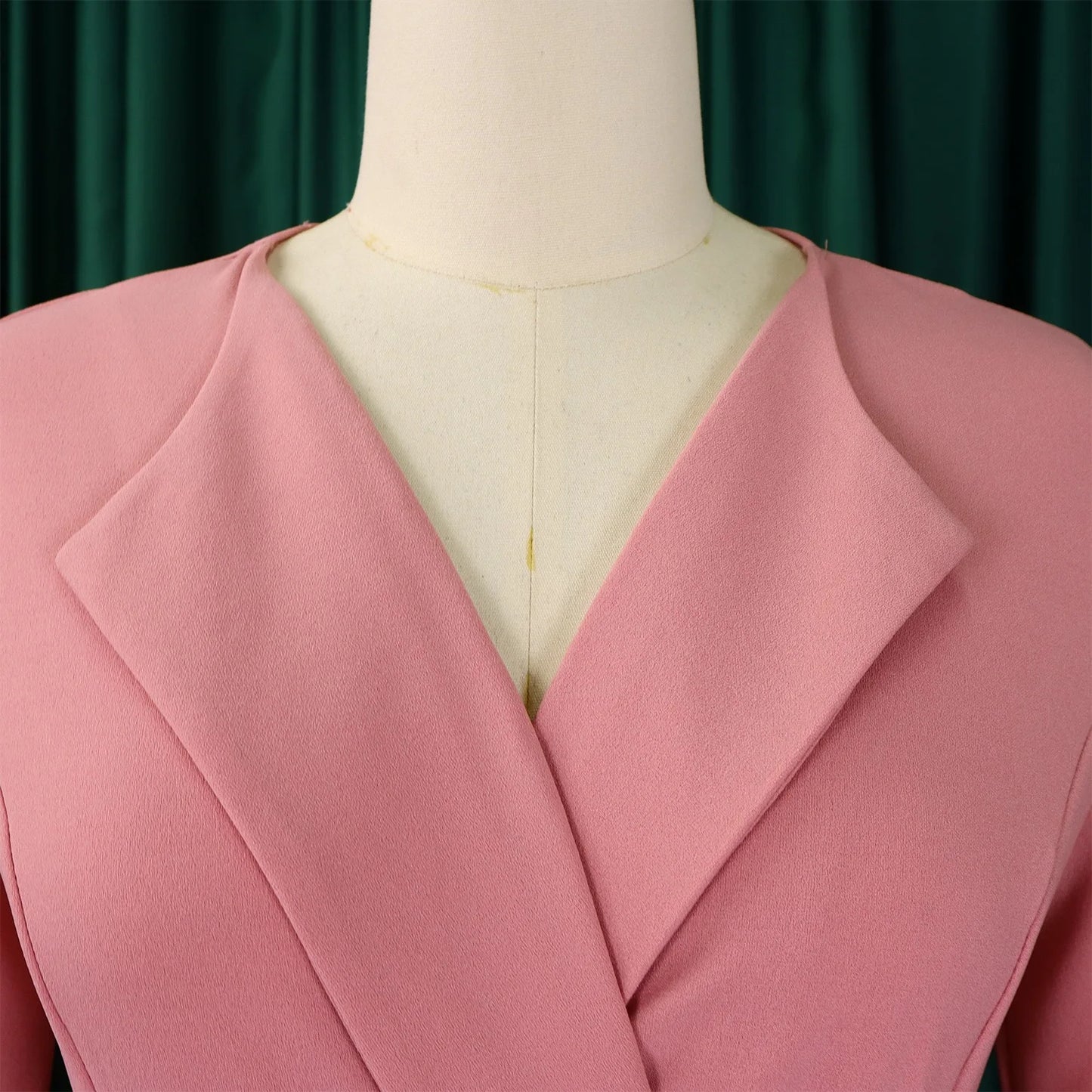 Elegant Office Ladies Dresses 2024 Autumn Fall Notched Collar Half Sleeve Belt Waisted Mid Calf Female Birthday Party Dress Midi