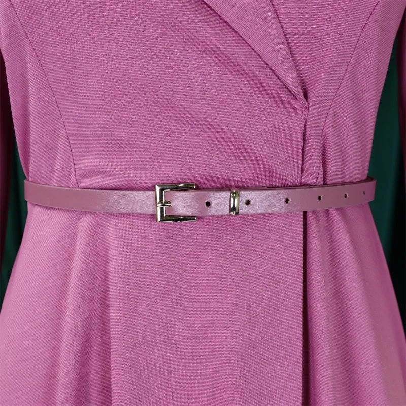 2025 Elegant Church Dresses for Women 3/4 Sleeve A Line With Waist Belt Classy Modest African Female Gowns Office Ladies Event