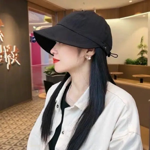 Foldable Sunhat Summer Outdoor Beach Fisherman Hat Sunscreen Protection Cap Adjustable Cotton Wide Brim Bucket Caps for Women