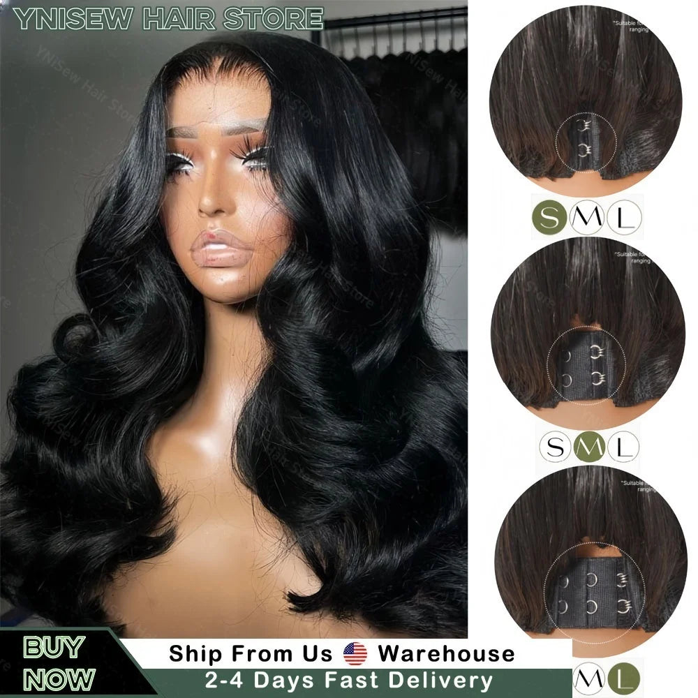 30 inch 7x6 100% glueless wigs human hair Brazilian Body Wave 13x6 hd transparent closure lace front wig human hair 250Density