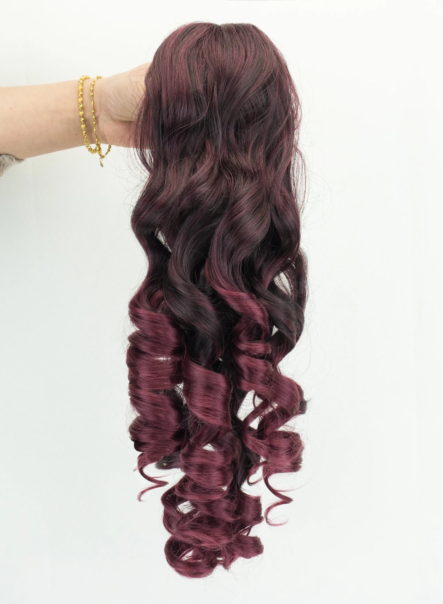 Soowee 60cm Long Black Blonde Curly Clip In Hair Extensions Pieces Pony Tail Synthetic Hair Claw Ponytail