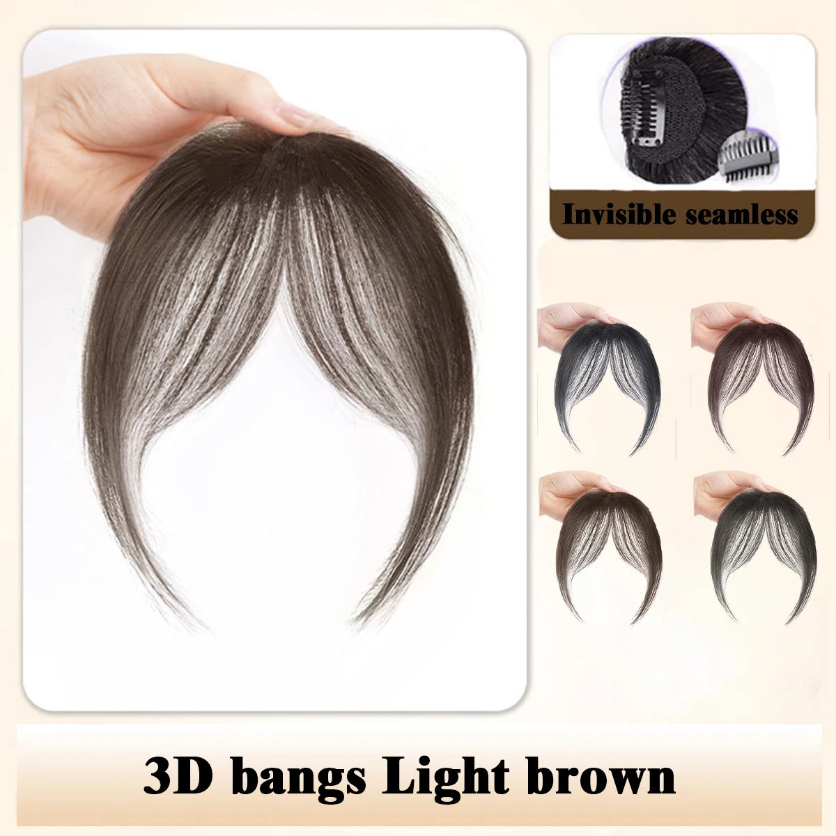 Synthetic Invisible Closure Bang Middle Part Fake Bangs Fringe Topper Hairpiece Clip-In Bang Extension Hairpiece Women
