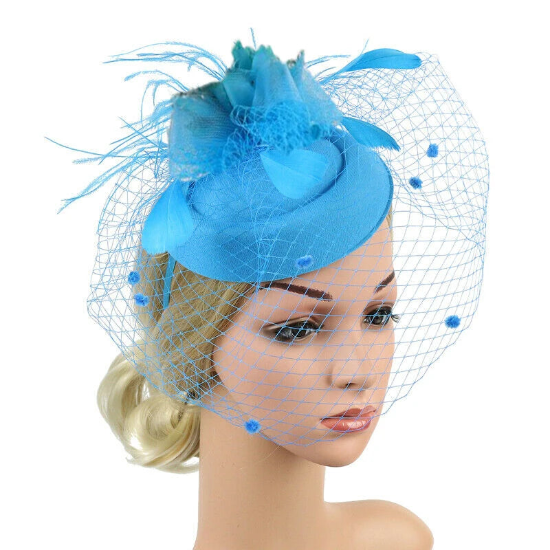 Handmade Large Women Feather Floral Hair Fascinator Hat Headband Accessories New Fedoras