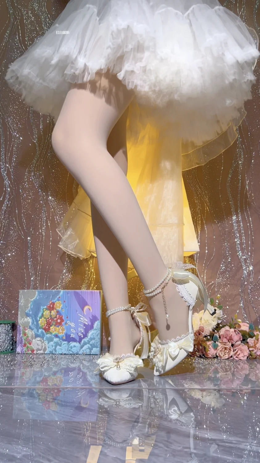 White Bridal Shoe Wedding Shoes for Women Luxury Designer Mary Jane Elegant Woman Heeled Shoes Designer Heels Y2k Style Shoes