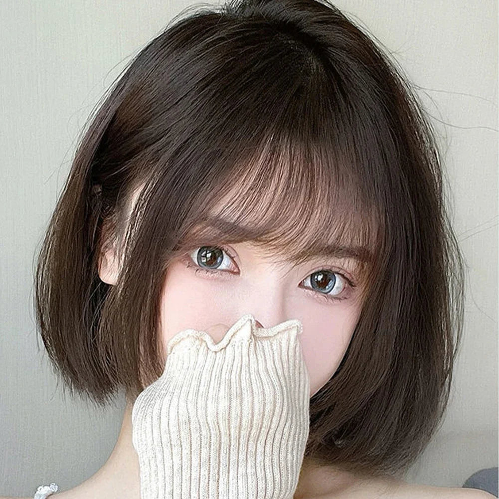 Fake Air Bangs Hair Clip-In Extension Synthetic Hair Fake Fringe Natural False Hairpiece Women Clip in Bangs Hair Styling Tools