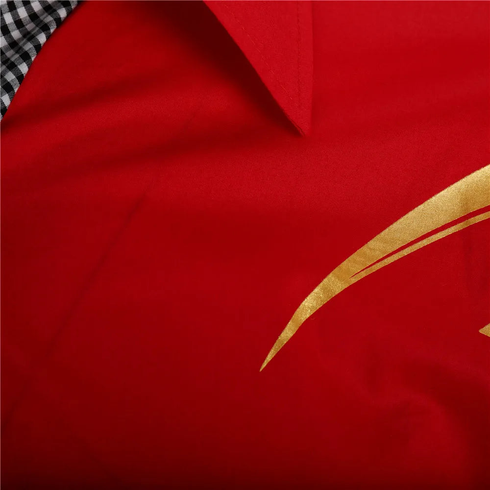 2024 Men's Brand Shirt, Luxury Gold High Quality Long Sleeve Shirts, Business White Black Men Dress Prom Social Print Shirts