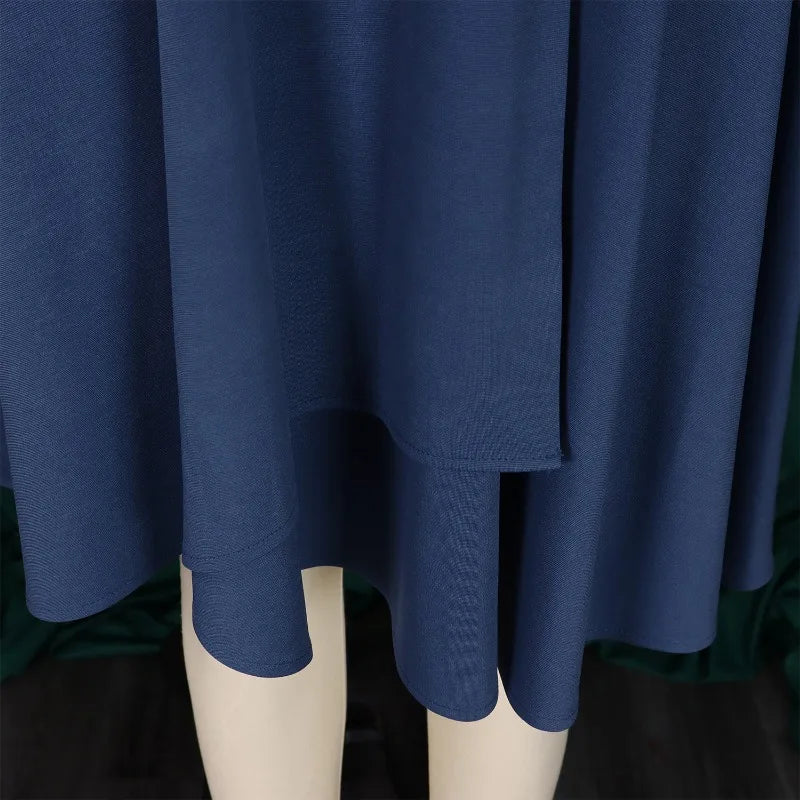 2025 Elegant Church Dresses for Women 3/4 Sleeve A Line With Waist Belt Classy Modest African Female Gowns Office Ladies Event