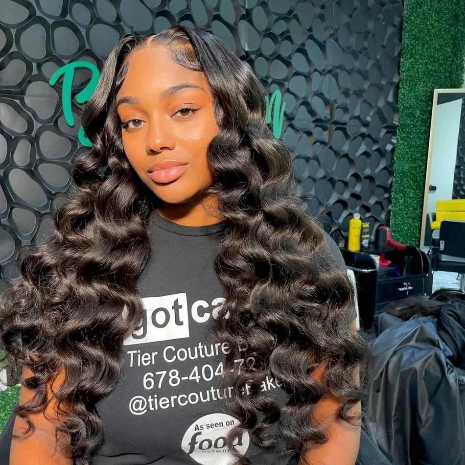 30 40Inch Human Hair 13x6 13x4 HD Lace Frontal Wig Brazilian Loose Deep Wave Curly Human Hair 360 Full Lace Front Wig Preplucked