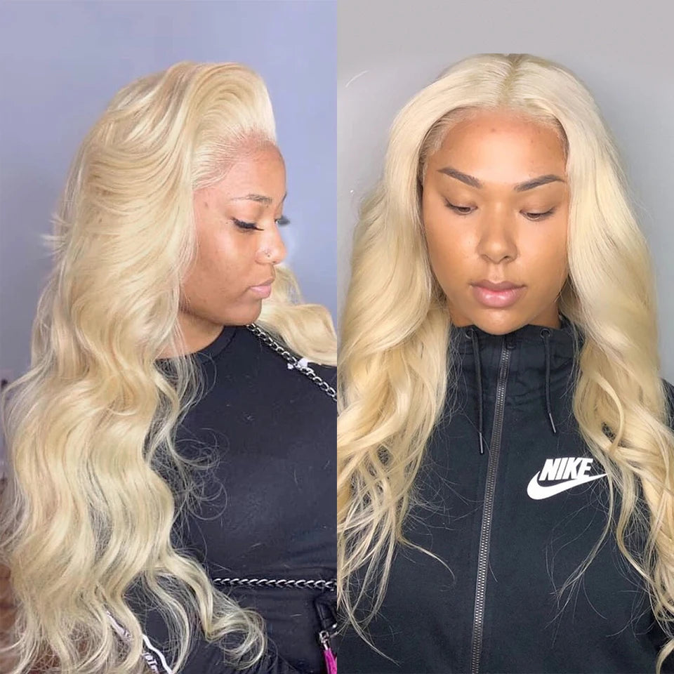 42 Inches 613 Honey Blonde 13x6 HD Transparen Body Wave Lace Frontal Human Hair Wig Colored Human Hair Lace Front Wig For Women