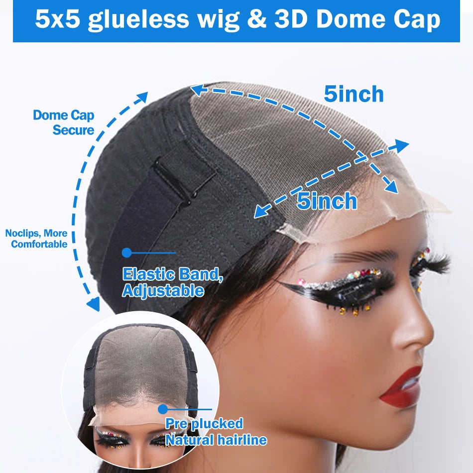 Xcurly Loose Deep Wave Glueless 5x5 Ready to Wear Lace Closure Wig 220% Pre Plucked Water Curly Transparent Human Hair Wigs