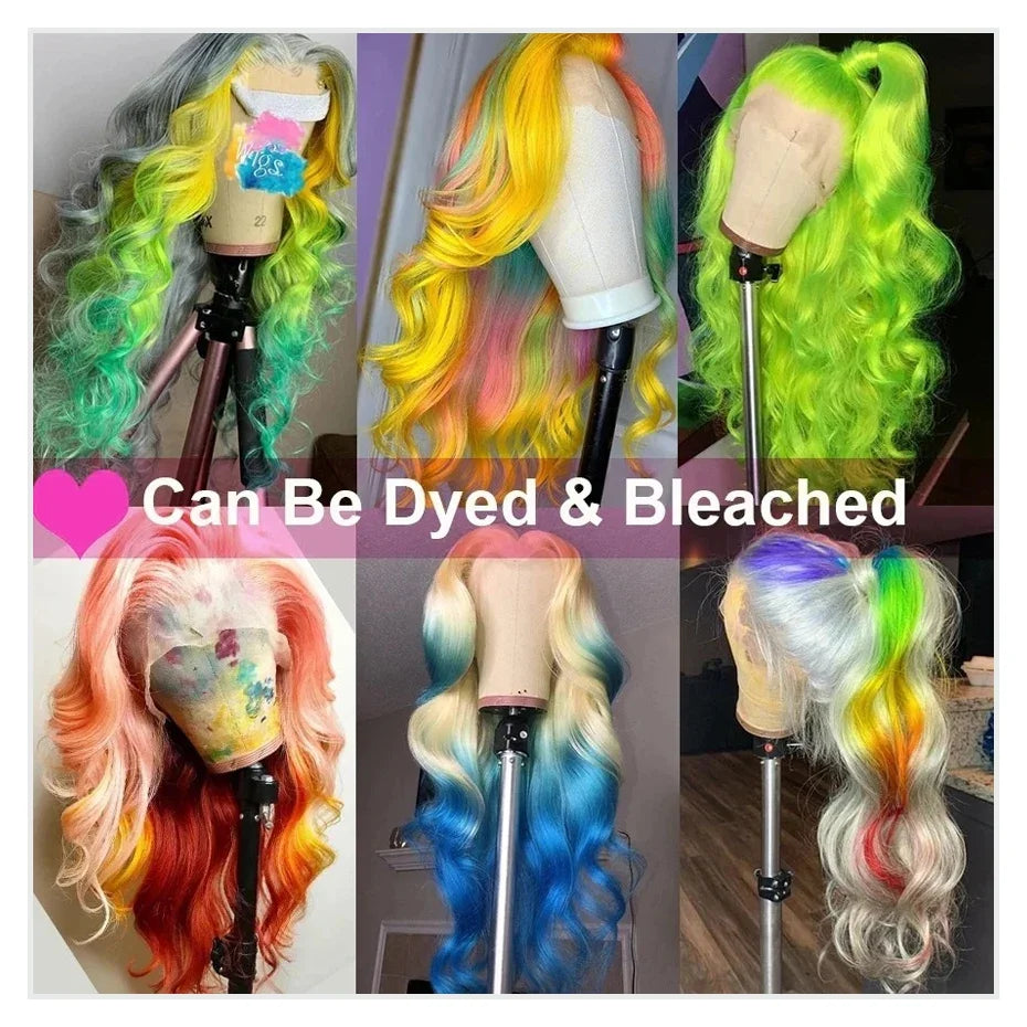 42 Inches 613 Honey Blonde 13x6 HD Transparen Body Wave Lace Frontal Human Hair Wig Colored Human Hair Lace Front Wig For Women