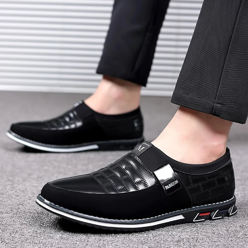 Men Business Casual Shoes Slip-on PU Leather Shoes Plus Size Formal Sneakers for Men Wedding Party Office Oxfords Dress Shoes