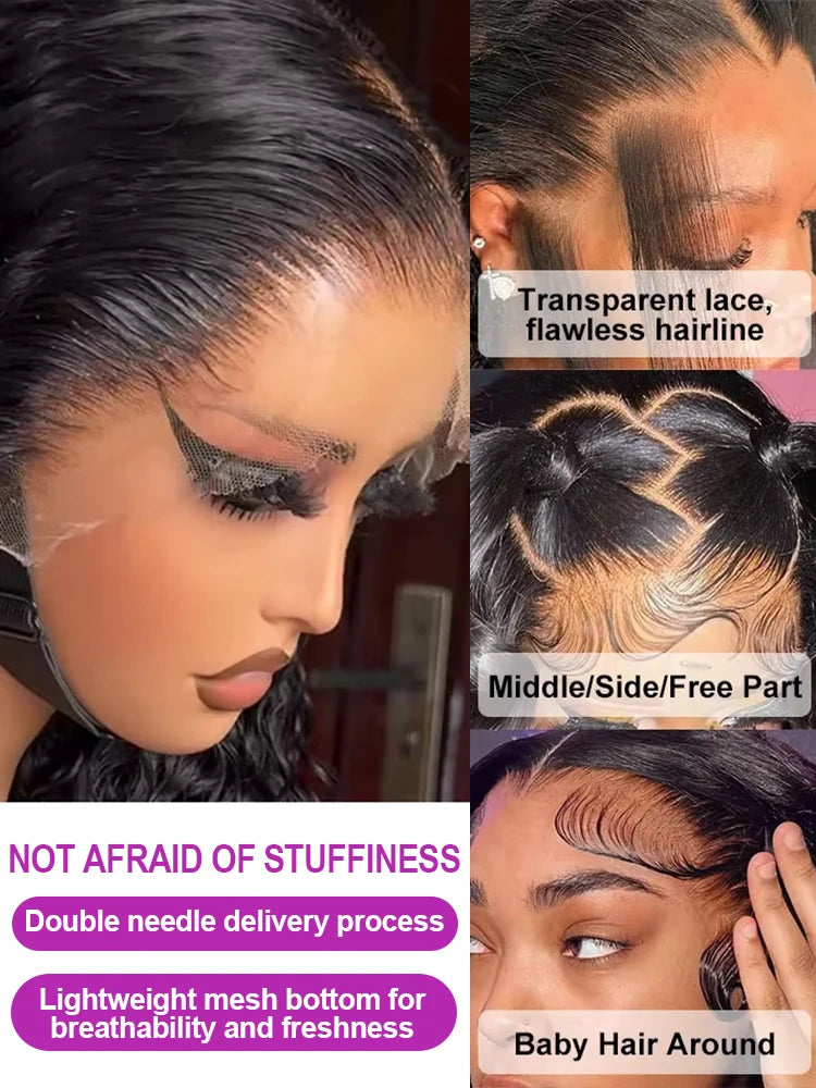 30 40Inch Human Hair 13x6 13x4 HD Lace Frontal Wig Brazilian Loose Deep Wave Curly Human Hair 360 Full Lace Front Wig Preplucked