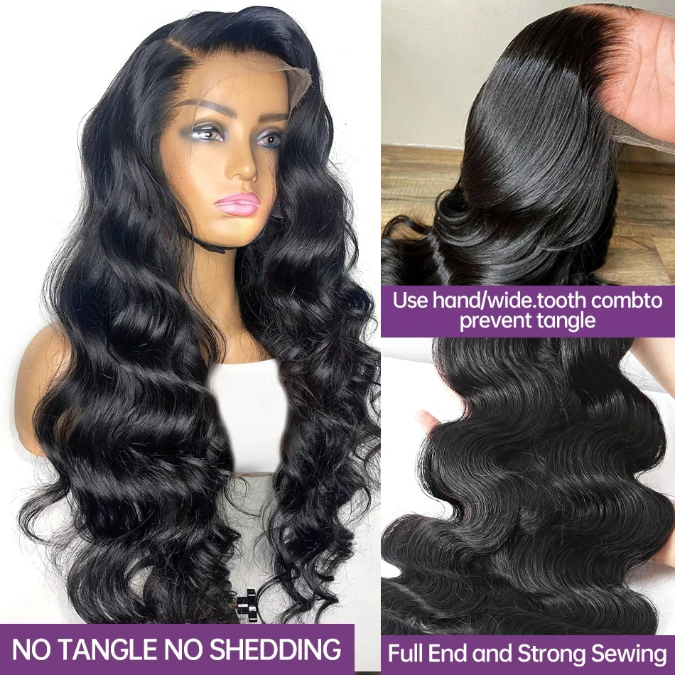 30 inch 7x6 100% glueless wigs human hair Brazilian Body Wave 13x6 hd transparent closure lace front wig human hair 250Density